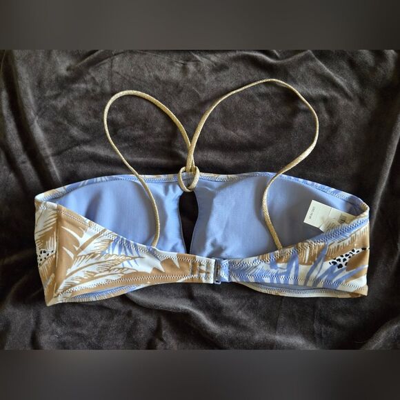 Aerie Keyhole Bikini Top Halter Bandeau Tropical Sz Medium NWT - Picture 5 of 10